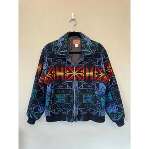 Pendleton Wool Southwestern Womens Large Chief Joseph Jacket Coat Blanket Aztec